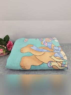 Vintage Handmade Tedy Bear Wagon Toys Baby Lightweight Quilt‎ Comforter 37'x46'